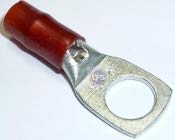 Burndy YAEV8C-L3 Box Insulug Nylon Insulated Ring Tongue Terminal, 8 Wire Range, 0.57" Width, 1.55" Length, 3/8 Stud Size (Pack of 50)