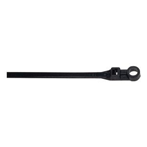 7-1/2 inch Long x 0.185 inch Wide x 1-1/4 inch Bundle Diameter, Black, Nylon Mountable Cable Tie