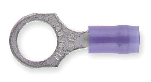 Sta-kon Ring Terminal, Blue Nylon, Overlapped Seam, 18 to 14 AWG, 100 PK RB14-516 - 1 Each