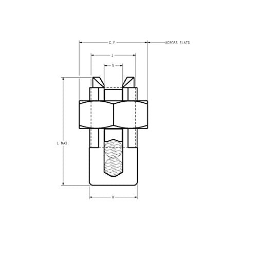 Burndy KS20 Servit Split-Bolt, 8 Str. - 4 Sol. Copper Run and Tap, 0.69" Cross Flat, 165 in-lbs Recommended Tightening Torque