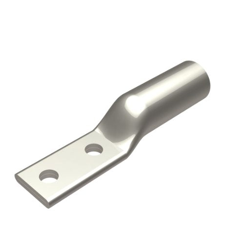 Burndy YA382N-FXB Two Hole Hylug Flex Conductor Long Barrel Belled End, 1325/24, 535.3 kcmil Conductor, 7.01" Length, 1/2" Stud Hole Size, 1.84" Tongue Width,Pink