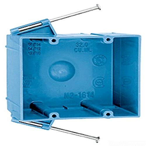 Carlon N2-1614-RNC Outlet Box, New Work, 2 Gang, 4-1/16-Inch Length by 3-5/8-Inch Width by 2-3/4-Inch Depth, Blue