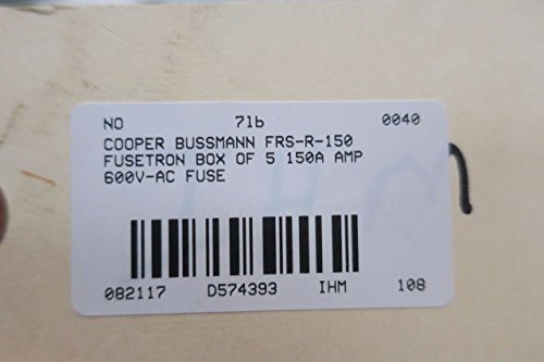 BOX OF 5 COOPER BUSSMANN FRS-R-150 FUSETRON 150A AMP 600V-AC FUSE D574393