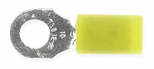 STA-KON Ring Terminal, Yellow Nylon, Overlapped Seam, 12 to 10 AWG, 50 PK - pkg. of 50