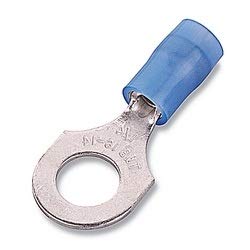 THOMAS & BETTS RB14-4 Tin Plated Insulation Blue Nylon Insulated Ring Terminal (Pack of 100)