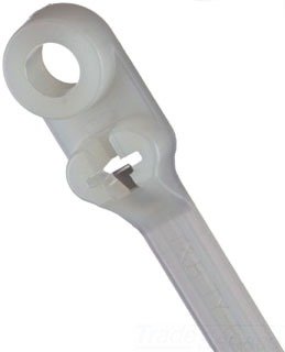 Thomas and Betts TY635M Cable Tie, Nylon, 0.138 Mounting Hole, 50 lb, 8", Natural