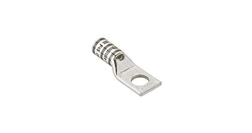 Panduit LCA1-14-E Copper Compression Lug, One-Hole, Standard Barrel with Window, 1 AWG Wire, 1/4" Stud Hole (Pack of 20)