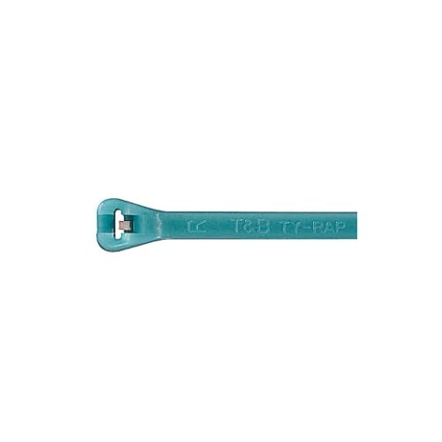 Thomas & Betts TYZ25M Cable Tie, Radiation Resistant Fluoropolymer, 50 lb, 7", Aqua