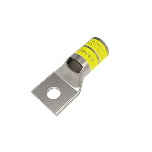 Burndy YA29L-BOX One Hole Hylug Code Conductor Standard Barrel Copper Compression Terminal, 250 kcmil Conductor, 1/2" Stud Hole Size, 1.11" Tongue Width, 2.67" Length