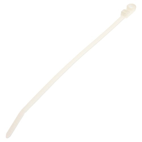 Panduit PLC2S-S6-C Pan-Ty Clamp Tie, Nylon 6.6, Standard Cross Section, Plenum-Rated, Curved Tip, #6 Screw Size, 50lbs Min Tensile Strength, 1.84" Max Bundle Diameter, .148" Nominal Hole Diameter, .047" Thickness, 0.19" Width, 7.9" Length (Pack of 100)