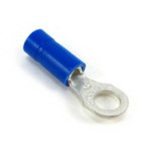 14RB-6 Vinyl Insulated Ring Terminal 18-14 AWG #6 Stud Copper Blue
