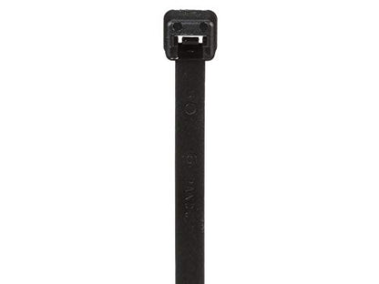 Panduit PLT4.5S-C0 Pan-Ty Locking Tie, Standard, 15.5" Length, Weather Resistant Nylon 6.6, Black (Pack of 100)