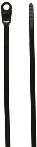 Thomas & Betts TY534MX Cable Tie, UV Resistant Nylon, 40 lb, 6", 8 Mounting Hole, Black (Pack of 100)