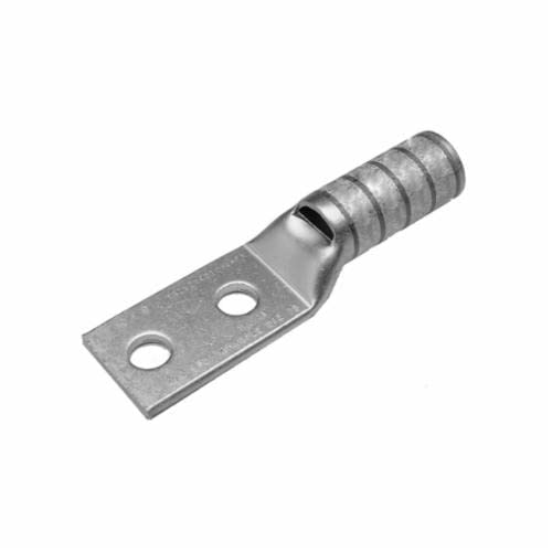 BURNDY HYLUG YAV-2TC 2-Hole Compression Lug with Inspection Window, 14 to 10 AWG Copper Conductor, Die Code 2 Scribe