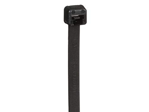 Panduit PLT4.5S-C0 Pan-Ty Locking Tie, Standard, 15.5" Length, Weather Resistant Nylon 6.6, Black (Pack of 100)