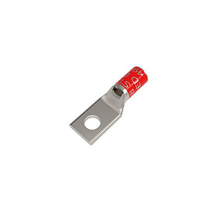 Burndy 8 AWG One-Hole Lug Compression Connector, Straight Barrel, Red - YA8CL1BOX, (Pack of 10)