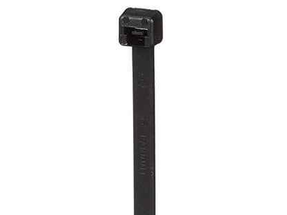 Panduit PLT4.5S-C0 Pan-Ty Locking Tie, Standard, 15.5" Length, Weather Resistant Nylon 6.6, Black (Pack of 100)