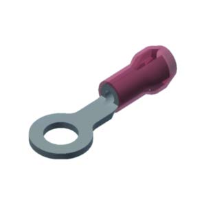 Burndy YAE18N29 Box Insulug Nylon Insulated Ring Tongue Terminal, 22-16 Wire Range, 0.14" Width, 0.75" Length, 1-2 Stud Size (Pack of 100)