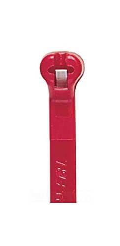 Ty-Rap TY25M-2 Cable Tie 50 lb. 7 Red Nylon with Stainless Steel Locking Device Bulk Pack 1000, Military Specified (MIL-SPEC MS3367-1-2) (Pack of 1000) by Tyrap