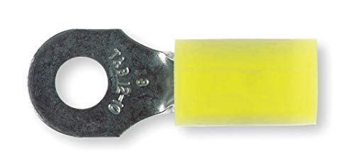 Sta-Kon Ring Terminal, Yellow Nylon, Overlapped Seam, 12 to 10 AWG, 50 PK - RC10-8