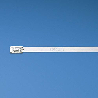 Panduit MLT2S-CP Pan-Steel Self-Locking Cable Tie, General Purpose, Standard Cross Section, AISI 304 Stainless Steel, 2.0" Max Bundle Diameter, 0.50" Min Bundle Diameter, 200lbs Min Tensile Strength, 0.010" Thickness, 0.18" Width, 7.9" Length (Pack of 100