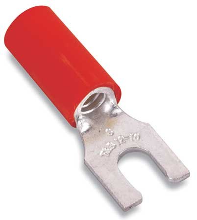 Fork Terminal, Lockng, 10 Stud, Red, PK100