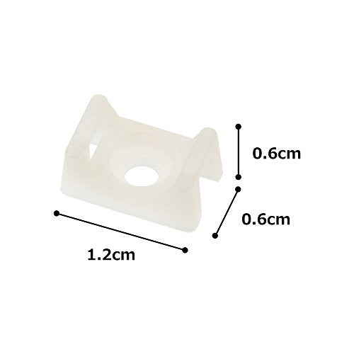 Panduit TM3S8-C Cable Tie Mount, Screw Applied, #8 Screw Mounting Method, 0.32" Counterbore Diameter, 0.37" Height, 0.61" Width, 0.86" Length (Pack of 100)