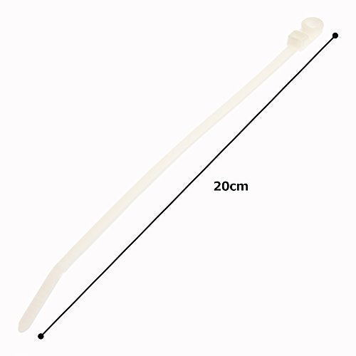 Panduit PLC2S-S6-C Pan-Ty Clamp Tie, Nylon 6.6, Standard Cross Section, Plenum-Rated, Curved Tip, #6 Screw Size, 50lbs Min Tensile Strength, 1.84" Max Bundle Diameter, .148" Nominal Hole Diameter, .047" Thickness, 0.19" Width, 7.9" Length (Pack of 100)