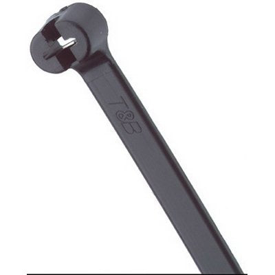 Thomas & Betts TY25MX Ty-Rap UV Cable Tie With SS Lock, 7" Lg. 50 lb Nylon Black 100/Pack