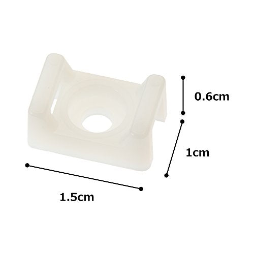 Panduit TM2S6-C Cable Tie Mount, Screw Applied, #6 Screw Mounting Method, 0.29" Counterbore Diameter, 0.28" Height, 0.43" Width, 0.63" Length (Pack of 100)