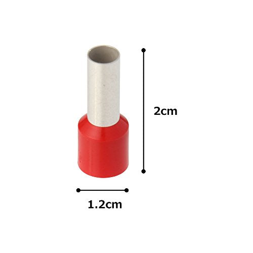 Panduit FSD83-18-C Insulated Ferrule, Single Wire DIN End Sleeve, 8 AWG Wire Size, Red, 0.3" Max Insulation, 7/8" Wire Strip Length, 0.18" Pin ID, 0.71" Pin Length, 1.06" Overall Length (Pack of 100)