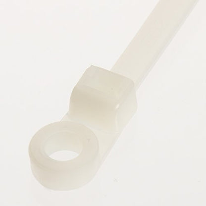 Panduit PLC2S-S6-C Pan-Ty Clamp Tie, Nylon 6.6, Standard Cross Section, Plenum-Rated, Curved Tip, #6 Screw Size, 50lbs Min Tensile Strength, 1.84" Max Bundle Diameter, .148" Nominal Hole Diameter, .047" Thickness, 0.19" Width, 7.9" Length (Pack of 100)