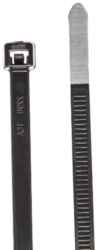 Hellermann Tyton T50R0M4 Standard Cable Tie, 8" Long, 50lb Tensile Strength, PA66, Black (Pack of 1000)