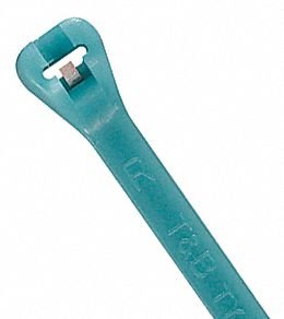 TY-Rap(R) 14.10"L x 0.18"W Standard Indoor, Outdoor Cable Tie, Aqua; Tensile Strength: 50 lb. - pkg. of 100