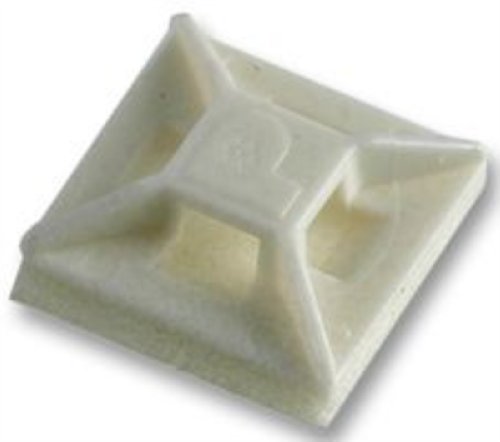 PANDUIT ABM1M-A-C CABLE TIE MOUNT, 4-WAY, 12.7MM W, NYLON 6.6, WHT, PK100
