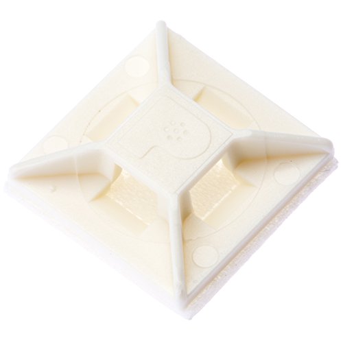 Panduit Adhesive Backed Cable Tie Mount, 4-Way Mount, Pre-Installed Adhesive, Nylon 6.6