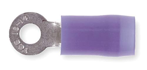 Sta-Kon Ring Terminal, Blue Nylon, Overlapped Seam, 18 to 14 AWG, 100 PK - RB14-4