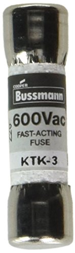 Bussmann KTK-3 3 Amp Limitron Fast Acting Supplementary Fuse Melamine Tube, 600V UL Listed