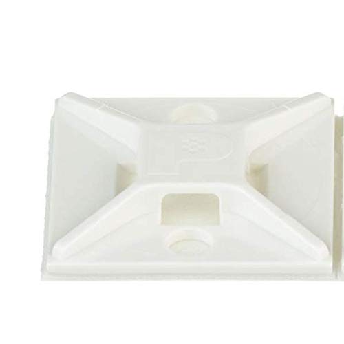 Panduit ABM2S-A-D Cable Tie Mount, Adhesive Backed, 4-Way, ABS, 1 x 1, White (Pack of 500) by Panduit