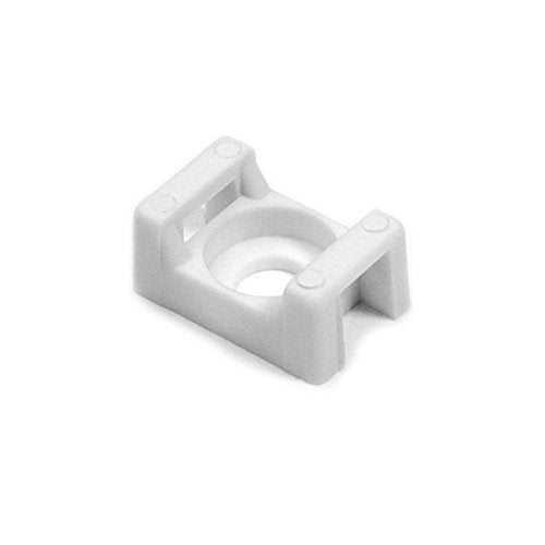 HellermannTyton CTM310M4 Cable Tie Mount, 0.2" Hole Dia., 0.31" Max Tie Width, PA66, White, 1000/pkg