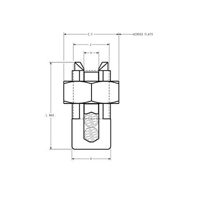 Burndy KS20 Servit Split-Bolt, 8 Str. - 4 Sol. Copper Run and Tap, 0.69" Cross Flat, 165 in-lbs Recommended Tightening Torque