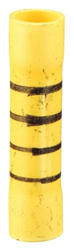Butt Splice Connector, 12-10 AWG, YEL, PK50