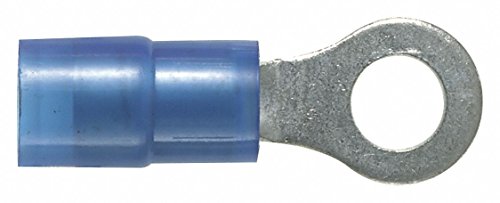 Ring Terminal, Blue Nylon, Grip Sleeved Seam, 18 to 14 AWG, 100 PK