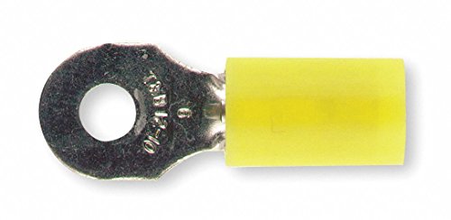 STA-KON Ring Terminal, Yellow Nylon, Overlapped Seam, 12 to 10 AWG, 50 PK - pkg. of 50