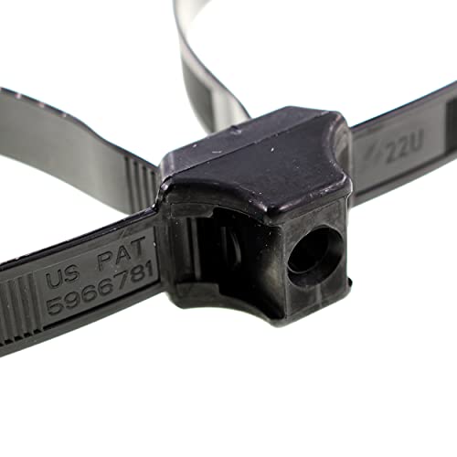 Hellermann Tyton DCT110HIRK2 115-00033 Dual Clamp Tie Black 19" 150 lb 1/4" Stud - 50 Pack