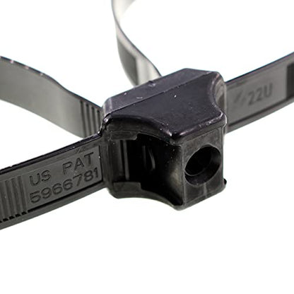 Hellermann Tyton DCT110HIRK2 115-00033 Dual Clamp Tie Black 19" 150 lb 1/4" Stud - 50 Pack