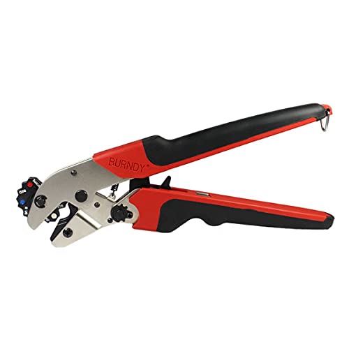 High Strength Steel Ergonomic Ratchet Full Cycle Hand Tool, for #12 - #2 AWG Stranded, Solid, and Flex, 1.3 lb Weight.