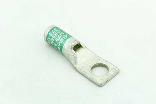 BURNDY YA1CL4-BOX #1 Awg Lug 1Hole, Std Barrel, 3/8" Bolt, Green W/Peep (1 ea)