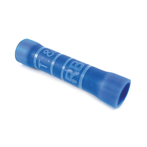 Thomas & Betts 2RB14X Expanded Insulated Vinyl Butt Splice Connector For Wire Range 16-14 Length 1.13 Diameter .26, Blue (100 Pack)