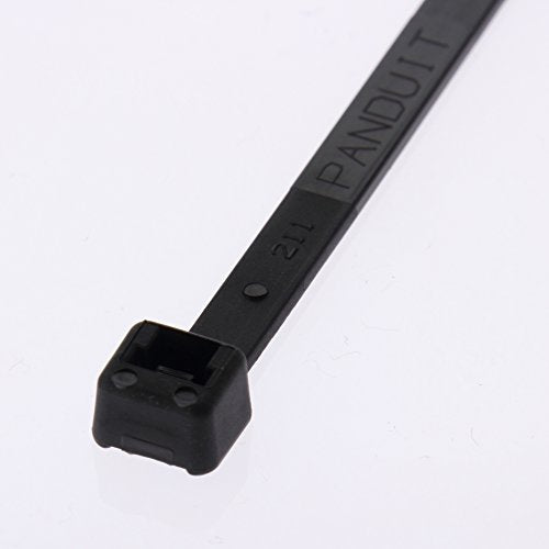 Panduit PLT2.5S-M0 Cable Tie, Standard, Weather Resistant Nylon 6.6, 9.8-Inch Length, Black (1,000-Pack)